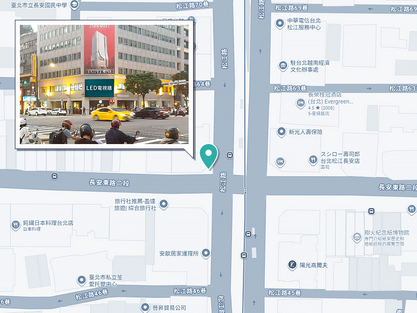 [台北電視牆點位]台北市中山區-松江路/長安東路二段